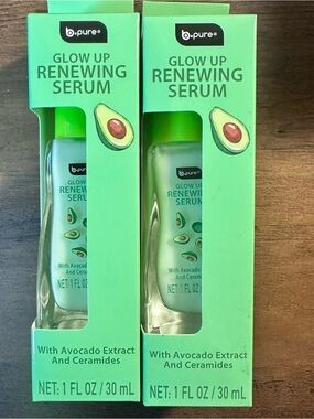 B Pure Glow Up Renewing Serum With Avocado Extract & Ceramides 2pk NEW